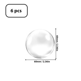 Glass Cabochons 12Pieces 50mm for Jewelry Making Round Dome Cabochons Clear Glass Dome Tile Cabochon Half Round Flat Clear Glass Gem Stones for DIY Crafts Craft Photo Charms (60mm-6PCS)