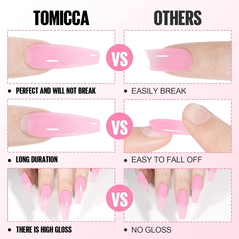 TOMICCA 60 g Polygel Acrylic Gel for Nails Nude Quick