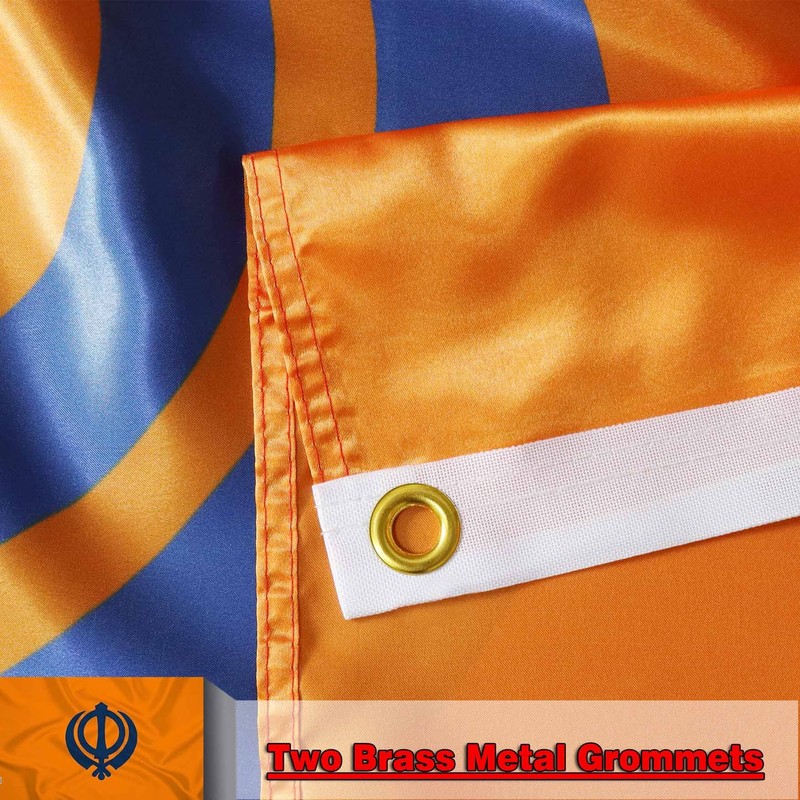 Sikh Khanda Religion Flag 3x5 Ft silk/satin Fabric -Sikhism Sikhs