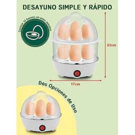 Cocedor de Huevos Electrico, 14 Capacity Olla Rápida Para Huevo, Hervidor De Huevos Con Cortador De Huevo, Olla Eléctrica Para Huevos Duros 2 En 1, Automático Alarma, Negro