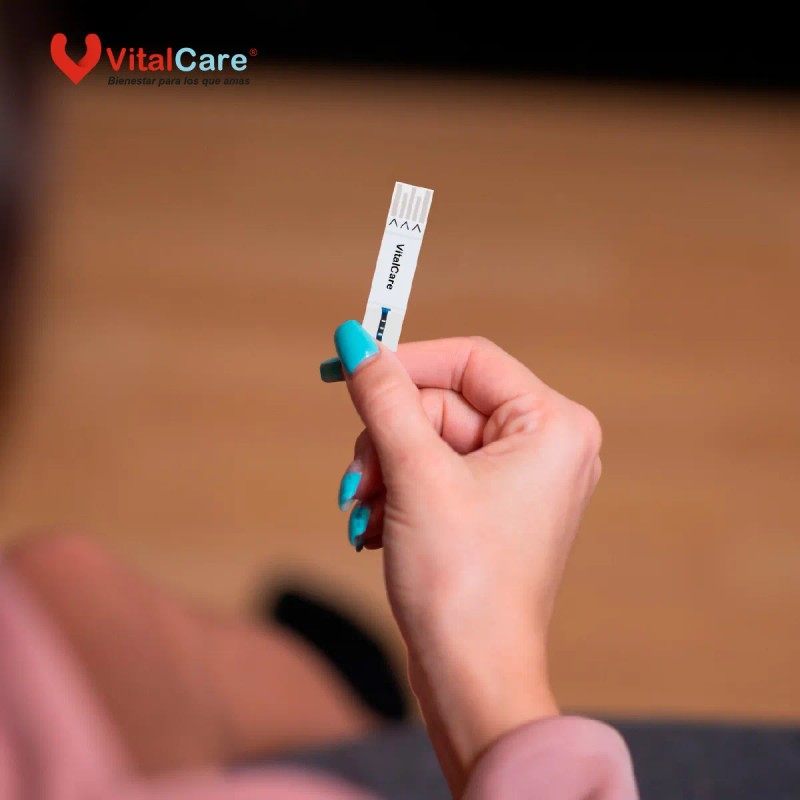 50 Tiras Reactivas Para Medidor De Glucosa Vitalcare 310 Color