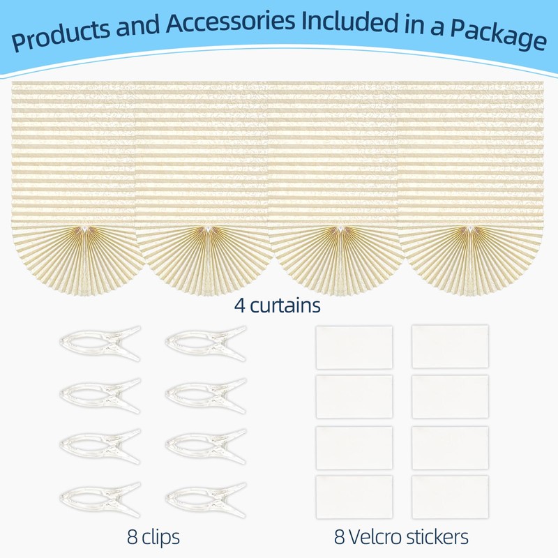 Sneulletoys 4pk No Drill Patterned Blinds for Windows (Yellow, 60W×150H