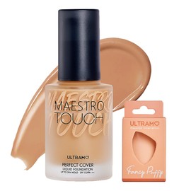 ULTRAMO Base de Maquillaje Matifica y Controla el Brillo Larga Duración Alta Cobertura, Prueba de Agua y Sudor Resistente a Transferencias, Incluye una Esponja de Maquillaje Color Aleatorio, NC42