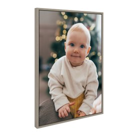 Kate and Laurel Sylvie Custom Printed Framed Canvas Wall Art, 23x33 Gray, Personal Canvas Print with Your Photos for Bedroom or Living Room Gallery Wall Decor | Printed and Hand Framed in the USA