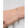 Silver Bracelet for Women 5mm Diamond-Cut Paperclip Chain Bracelet for