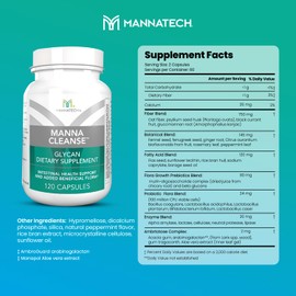 Mannatech Digestive Enzymes and Probiotics - Powered by Ambrotose Derived from The Aloe Vera Plant - Digestive and Colon Cleanser Helps Support Overall Gut Heath - MannaCleanse 120 Capsules