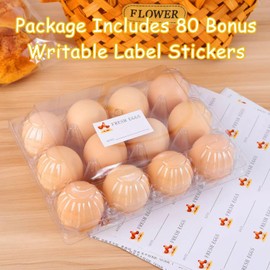ZAGIWN Egg Cartons 80 Packs, Clear Plastic Egg Tray Bulk Egg Cartons 12 Count, Reusable Egg Tray Crates for Fresh Eggs, Storage, Family, Chicken Farm & DIY Gifts