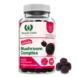 Royal Oak Health Mushroom Complex - 60 Natural Berry Flavour Gummies - UK Made