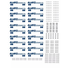 Unbranded HO Scale Container Decals. " Alliance Shippers "