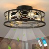 HUEOCZW 20" Caged Ceiling Fan with Light and Remote，bladeless Ceiling