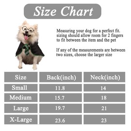 Coomour Dog Costume Wizard Pet Shirt Funny Cat Clothes for Dogs Cats Clothing Outfits with Glasses (X-Large,Green)
