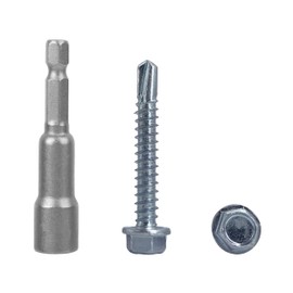 (Pack of 120) DIN 7504K Galvanised Steel 5.5 x 38mm Screws Self Drilling Tapping Screw Hex Washer Head Self Tapping (120, 5.5 x 38mm)