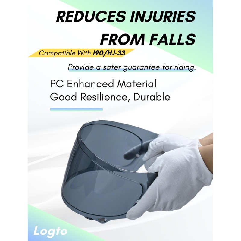 Logto Compatible With HJC i90 Helmet Visor Replacement HJ 33