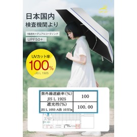 JIS Certified 100% UV Protection & Complete Light Blocking: Parasol, Ultra Lightweight, UV Blocking, Heat Shield, UPF 50+, Heatstroke Prevention, Sunstroke Prevention, Sun Protection, Compact, Folding