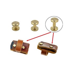 Premium Brass Leather Binding Stud Belt Strap Bag Screws Binder Nail Rivet（10mmx8mm ） - 20pcs