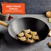 Imusa 14in Carbon Steel Nonstick Wok with Wood Handles, Black