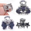 6pcs Mini Metal Hair Claw,Crystal Rhinestone Small Hair Clips,Non Slip