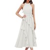 GRACE KARIN Women's Summer Halter Neck Sleeveless Flowy A Line Maxi Dress with Belt White M