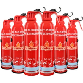6 Pack Fire Extinguishers for Home, Car, Kitchen, Vehicle, Boat, Garage, Portable A, B, C, K Class Fire Extinguisher with Mount, Emergency Survival Extinguisher, Easy Access, Versatile Fire Protection