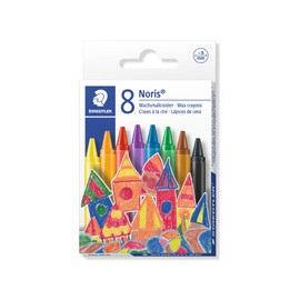 STAEDTLER 220 NC8 Noris Wax Crayons 8 mm - Assorted Colours (Pack of 8)