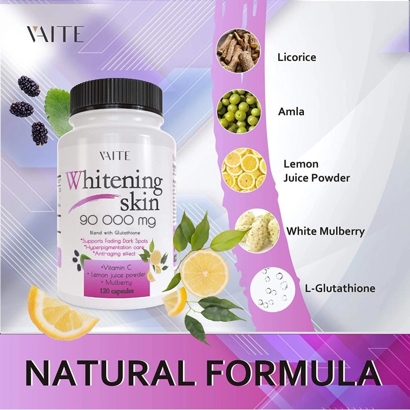 VAITE Glutathione Skin Bleaching Pills 120 Count Antioxidant Dark Spot