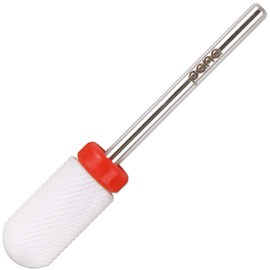 Pana Professional Ceramic White Round Top Large Dome Top Barrel Nail File Drill Bit (Fine) 3/32" Shank Size - White - Large Head