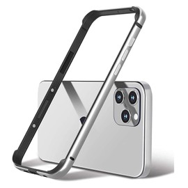 AOPNN New Aluminum Frame Metal Bumper Frame Slim Hard Case Cover for iPhone16, Metal Frame with Soft Inner Bumper, Raised Edge Protection (Silver, for iPhone16)