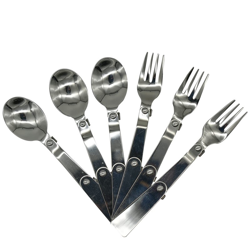 Maydahui 2PCS Folding Spoon and Fork SUS 18/8（304）Stainless Steel Spork
