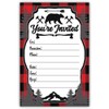 Lumberjack Rustic Birthday Party or Baby Shower Invitations (20 Count)
