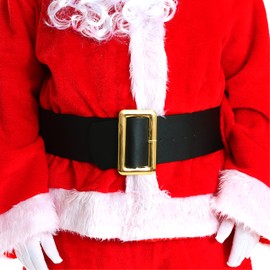 Adults Thick Black Belt for Fancy Dress Costumes - Leather Look Santa Belt/Pirate Belt Accessory - Large/X-Large