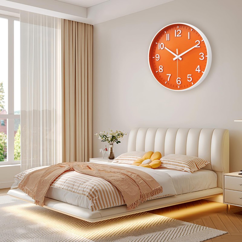 HZDHCLH 20 cm Silent Wall Clock without Ticking Sweeping Second