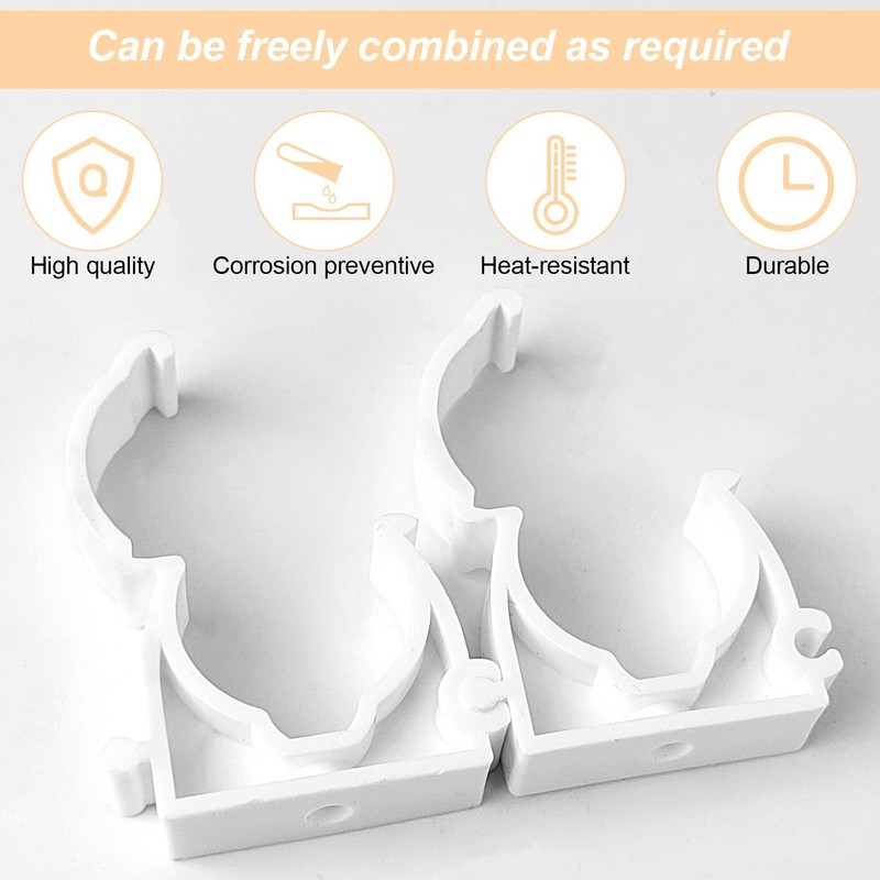 Pack of 50 M25 Pipe Clamps 25 mm White PPR