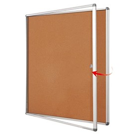 Swansea Enclose Bulletin Board Case School Cork Noticeboards Cabinet with Mounting Screws 38x38 inches (12xA4)