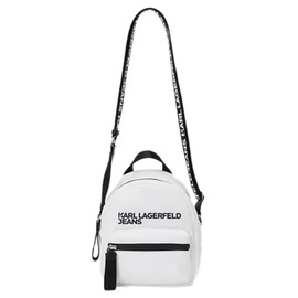 Karl Lagerfeld Jeans Women Essential Nylon Backpack Crossbody, White, Cross Body