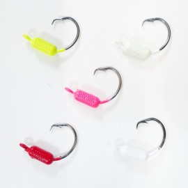 Mustad 1/8 oz. 4/0 - YELLOWTAIL WEIGHTED CIRCLE HOOK JIGS 4/0 Mustad Hook (25 Pack) - Chartreuse