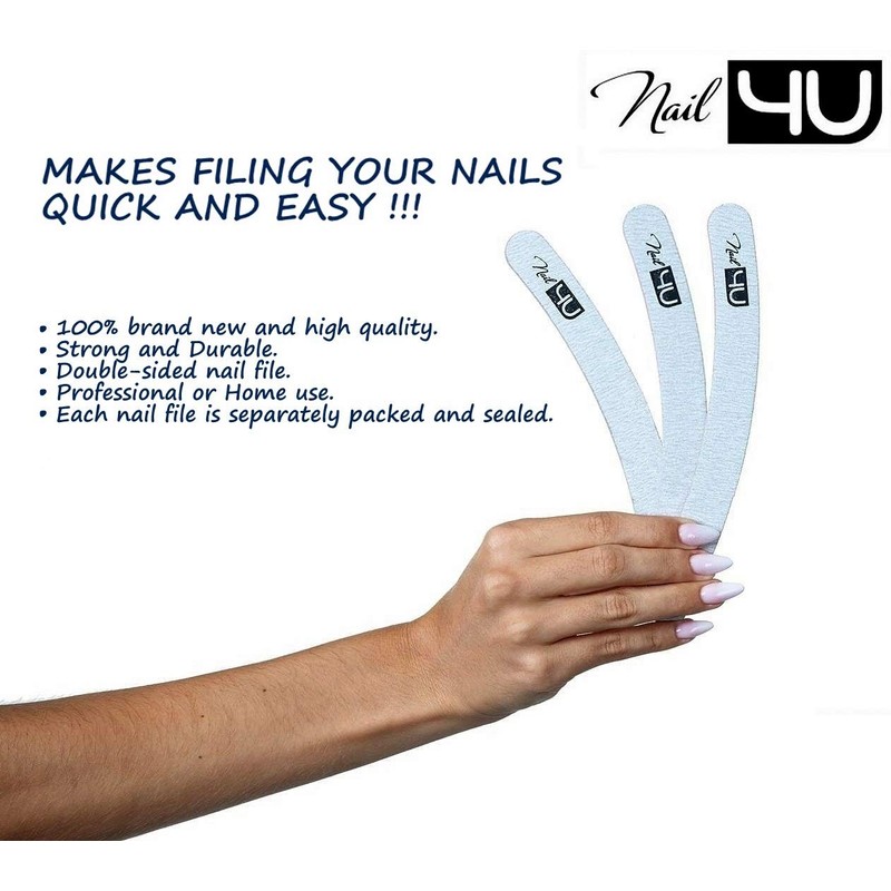 Set of 10 pcs Professional Nail Files Banana Double Sided