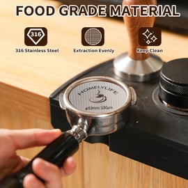 53mm Coffee Puck Screen, Espresso Puck Screen for 53mm/53.5mm/54mm Portafilter, Reusable Stainless Steel Coffee Filter 1.7mm Thickness 150μm, Coffee Accessories for Barista