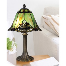 Dale Tiffany TA15057 Green Haiawa Tiffany Accent Table Lamp, Antique Brass