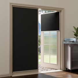 Sumobaby Blackout Curtains Portable Roll-Up,No Drill Blackout Roller Shades with Heat-Resistance Magic Tapes,100% Blackout Window Cover,Thermal Insulated Blinds for Windows(W26” X L64”,1 Panel,Black)