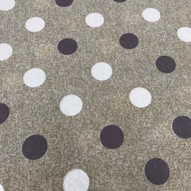 Kt KILOtela - Canvas decorative fabric, home accessories, tablecloths, cushions, curtains, bags, piece: 100 cm length x 280 cm width, polka dots, brown, grey, white - 1 metre