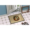 Caroline's Treasures DAC2430MAT Shiba Inu Christmas Flowers Doormat Front Door