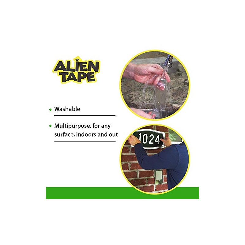 Alientape - Cinta adhesiva de doble cara, calcomanía extraíble multiusos