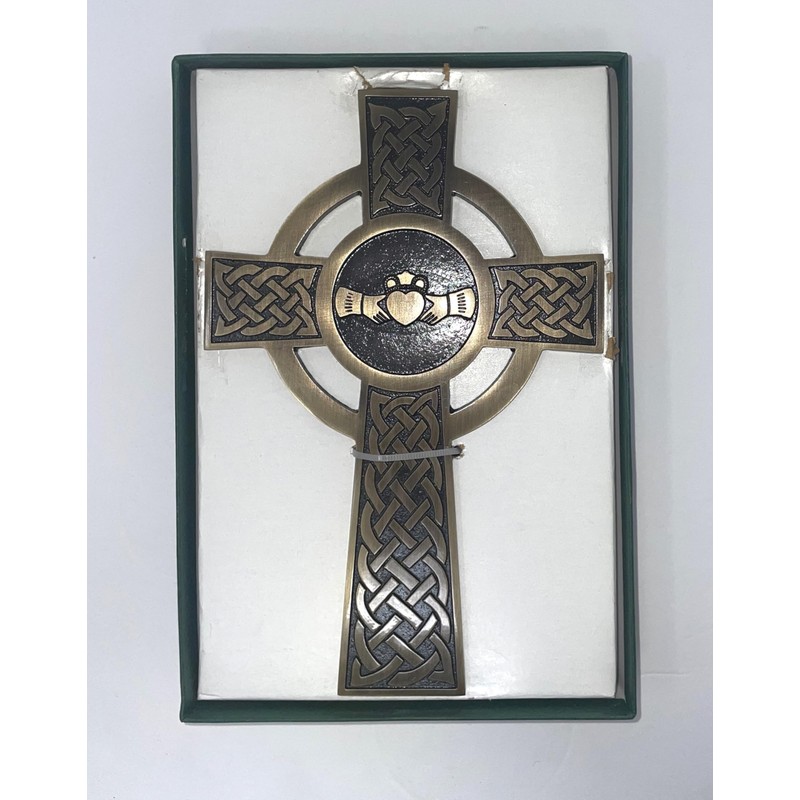 Exclusively Irish Claddagh Cross Wall Hanging Decor Irish Celtic Cross
