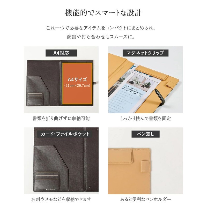 Genuine Leather Meeting File Saffiano (Dark Brown (Saffiano))