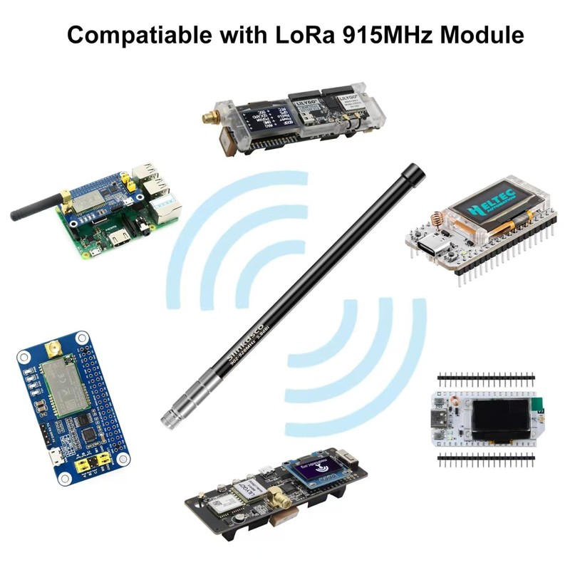 Waterproof 5.8dBi Meshtastic Lora 915MHz Solar Node/Repeaters/Module Devices Fiberglass Antenna(Black