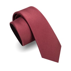 JEMYGINS Slim Men's Matte Tie Plain in Various Colours 6 cm, maroon red