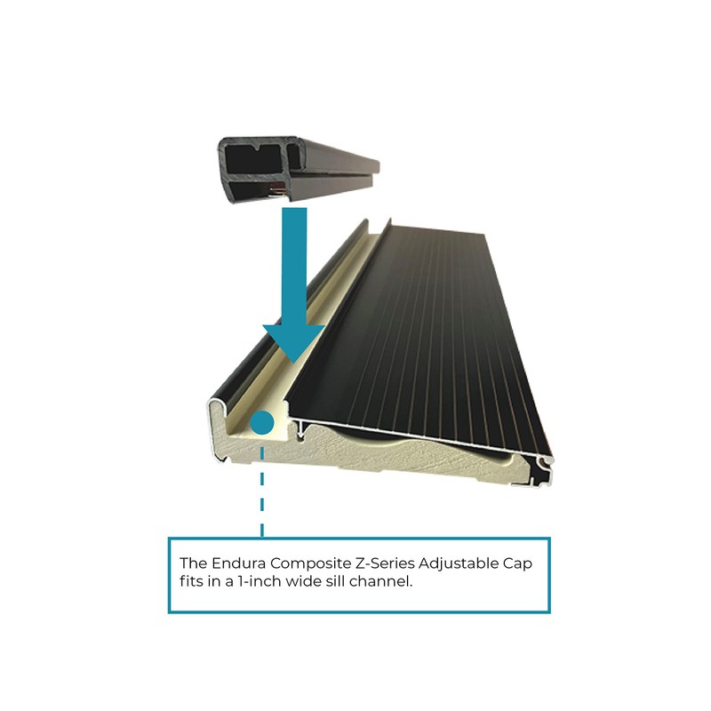 Endura Composite Exterior Door Z-Series Adjustable Threshold Cap (Dark Walnut)