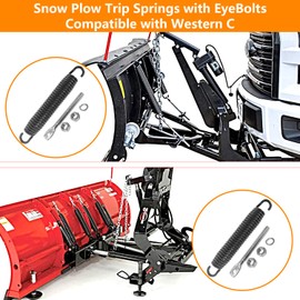 FBSCTMH Snow Plow Trip Springs with EyeBolts Compatible with Western C, ST Diamond Meyer BOSS Fisher Blizzard Plow Blade OEM Replaces 1302010 07017 09124 90493-2 Packs