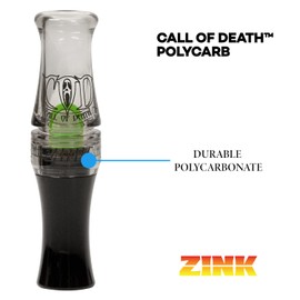 Zink Call of Death (COD) Polycarbonate Hand-Tuned Short Reed Waterfowl Canada Goose Hunting Game Call - Power, Gun Smoke