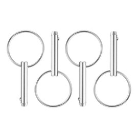 sourcing map 4Pcs 6.3mmx25mm Quick Release Pins, 316 Stainless Steel Marine Hardware for Marine Mountain Seat, Ship Outfitting, Shipbuilding, Silver